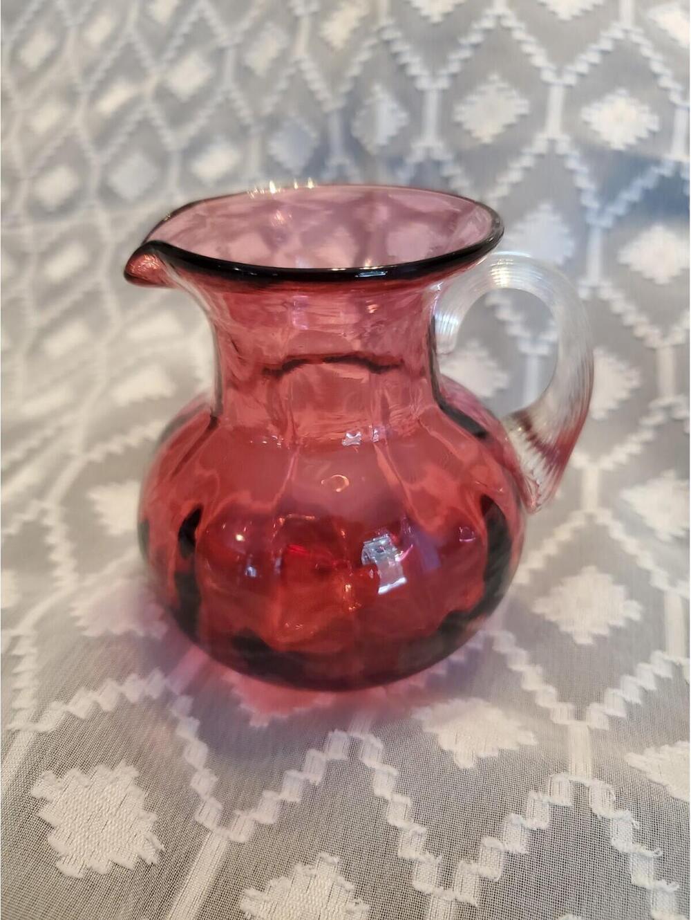 Pilgrim Cranberry,vtg Small Pitcher